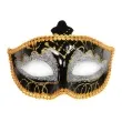 maska karnawalowa czarno srebrno zlota