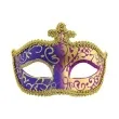 maska karnawalowa fioletowo zlota z korona