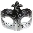 maska karnawalowa lilia czarno srebrna
