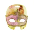 maska karnawalowa rozowo zlota z korona