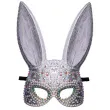 maska karnawalowa wenecka krolik z krysztalkami szary carnivaltoys