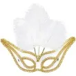 maska karnawalowa wenecka z piorami bialy widmann