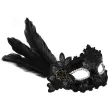 maska karnawalowa wenecka z piorami czarny partypal