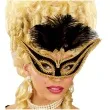 maska karnawalowa wenecka z piorami czarny widmann