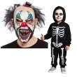 maska klaun mroczny z ciemnymi wlosami lateksowa smiffys