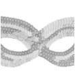 maska kocica srebrna cekinowa arpex