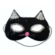 maska kotek czarna cekinowa
