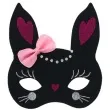 maska kroliczek z kokardka czarna