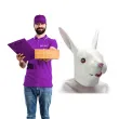 maska krolik biala lateksowa carnival toys