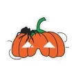 maska papierowa halloween dynia z pajakiem rozm uniwersalny
