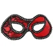 maska party wenecka koronkowa czerwona kraszek