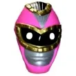 maska robot rozowa plastikowa