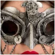 maska sowa steampunk srebrna carnival toys