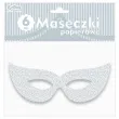maska wenecka na oczy papierowa srebrna 6 szt
