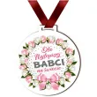medal drukowany dla najlepszej babci bialy 72 mm
