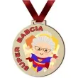medal drukowany super babcia drewniany 72 mm