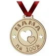 medal dzien matki mama na 100 drewniany 72 mm