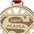 medal dzien matki super mama drewniany 72 mm