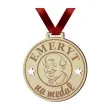 medal emeryt na medal drewniany 72 mm