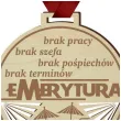 medal emerytura brak pracy szefa drewniany 72 mm