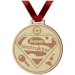 medal instruktor jazdy super drewniany 72 mm