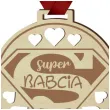 medal super babcia drewniany 72 mm