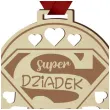 medal super dziadek drewniany 72 mm
