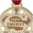medal super emeryt drewniany 72 mm