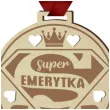 medal super emerytka drewniany 72 mm