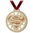 medal super nauczyciel drewniany 72 mm