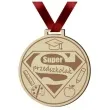 medal super przedszkolak drewniany 72 mm
