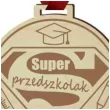 medal super przedszkolak drewniany 72 mm