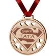 medal super tata drewniany 72 mm