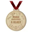 medal ukonczenia 6 klasy drewniany 72 mm