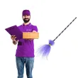 miotla czarownicy fioletowy tiul arpex 90 cm