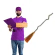miotla czarownicy krzywa pomaranczowa carnival toys 90 cm