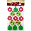 naklejki bombki czerwono zielone piankowe z brokatem brewis 13 szt