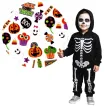 naklejki brokatowe halloween duszki i dynie mix carnival toys