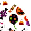 naklejki brokatowe halloween duszki i dynie mix carnival toys