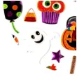 naklejki brokatowe halloween duszki i dynie mix carnival toys