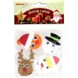 naklejki glowa mikolaja renifera balwanka piankowe z brokatem brewis 4 szt