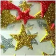 naklejki gwiazdki zloto czerwone piankowe z brokatem brewis