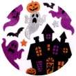 naklejki metaliczne halloween duchy na zamku mix carnival toys