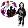 naklejki metaliczne halloween duchy na zamku mix carnival toys
