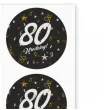 naklejki na koperty 80 urodziny glamur birthday 17x12 cm 6 szt