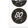 naklejki na koperty 80 urodziny glamur birthday 17x12 cm 6 szt
