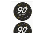 naklejki na koperty 90 urodziny glamur birthday 17x12 cm 6 szt