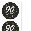 naklejki na koperty 90 urodziny glamur birthday 17x12 cm 6 szt