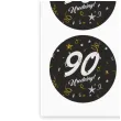 naklejki na koperty 90 urodziny glamur birthday 17x12 cm 6 szt