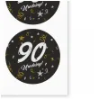naklejki na koperty 90 urodziny glamur birthday 17x12 cm 6 szt